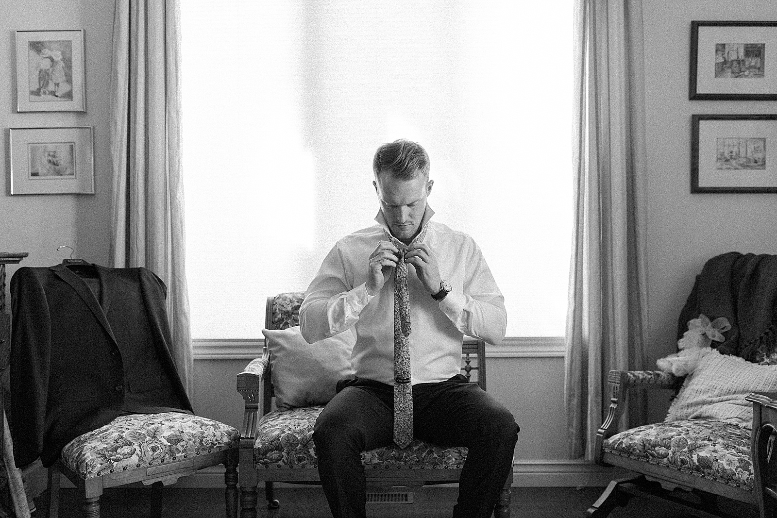 Groom getting ready, Guelph Ontario