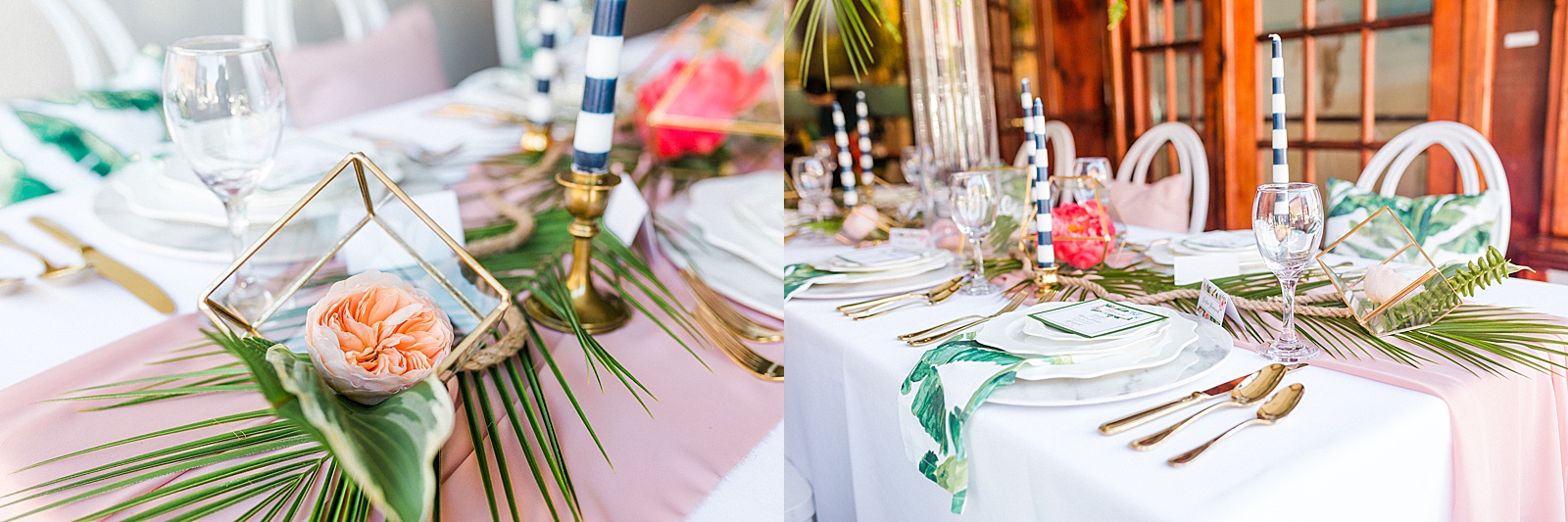 Tropical table decor for tropical wedding