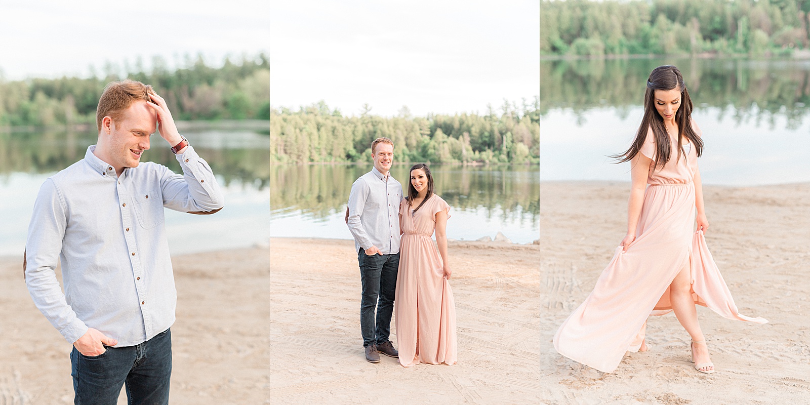 Engagement session at Rockwood Conservation Area beach