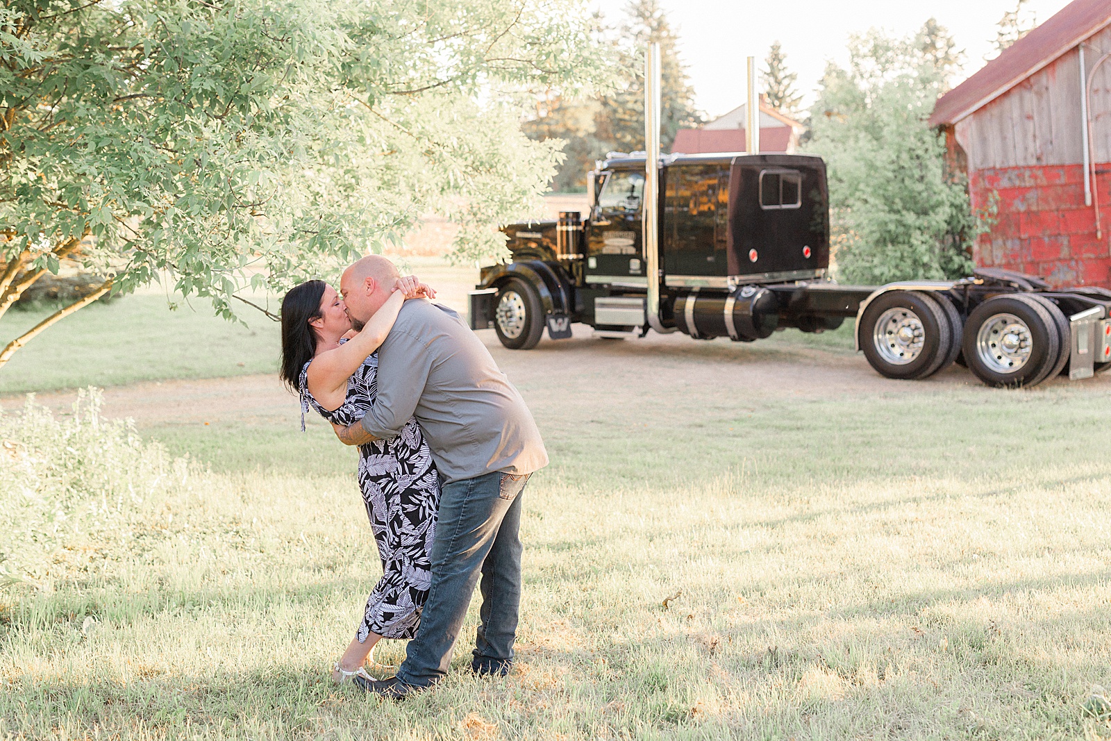 Engagement session with a truck